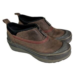 Clarks Muckers Shoes Womens Size 6M Brown Leather Waterproof Zipper Duck WP
